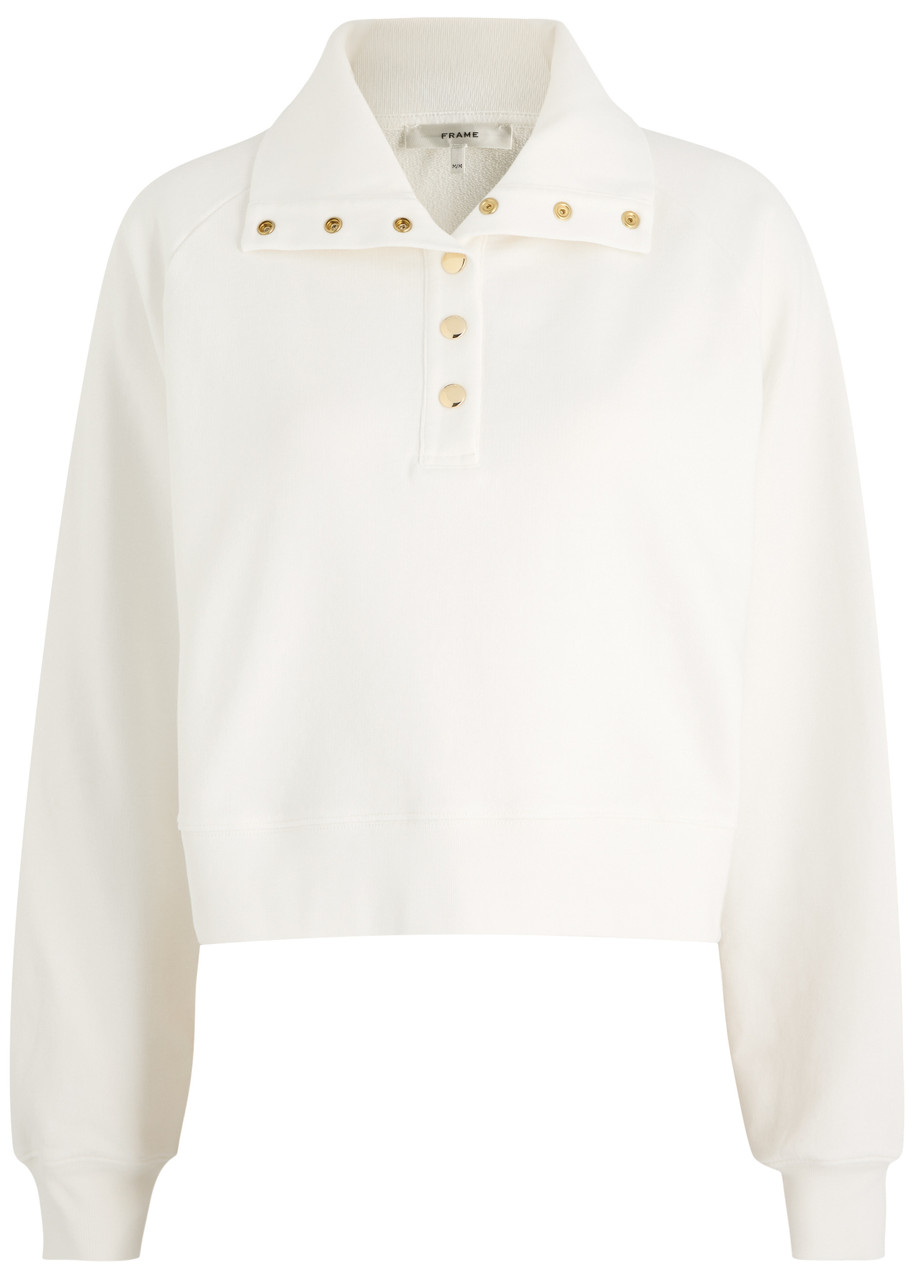 Frame The Coach Cotton Sweatshirt In White
