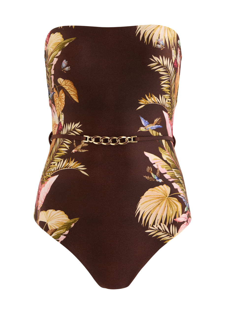 Zimmermann Off-the-shoulder Ascension Swimsuit In Multi