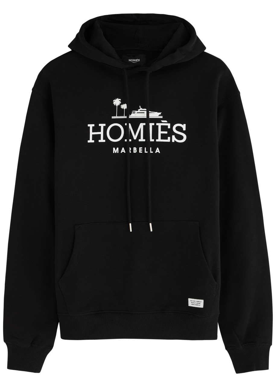 Homies Marbella Classic Logo-print Hooded Cotton Sweatshirt In Black