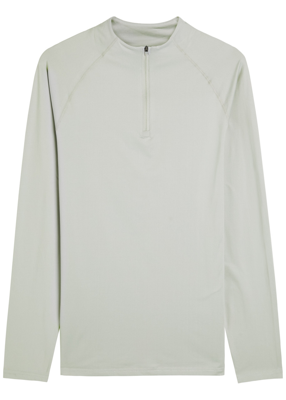 Condition Core Quarter-zip Stretch-jersey Top In Gray