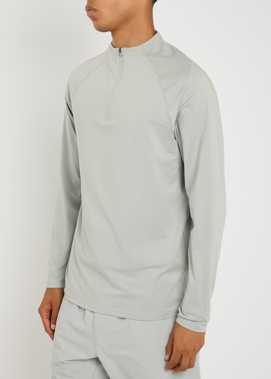 Condition Core Quarter-zip Stretch-jersey Top In Gray
