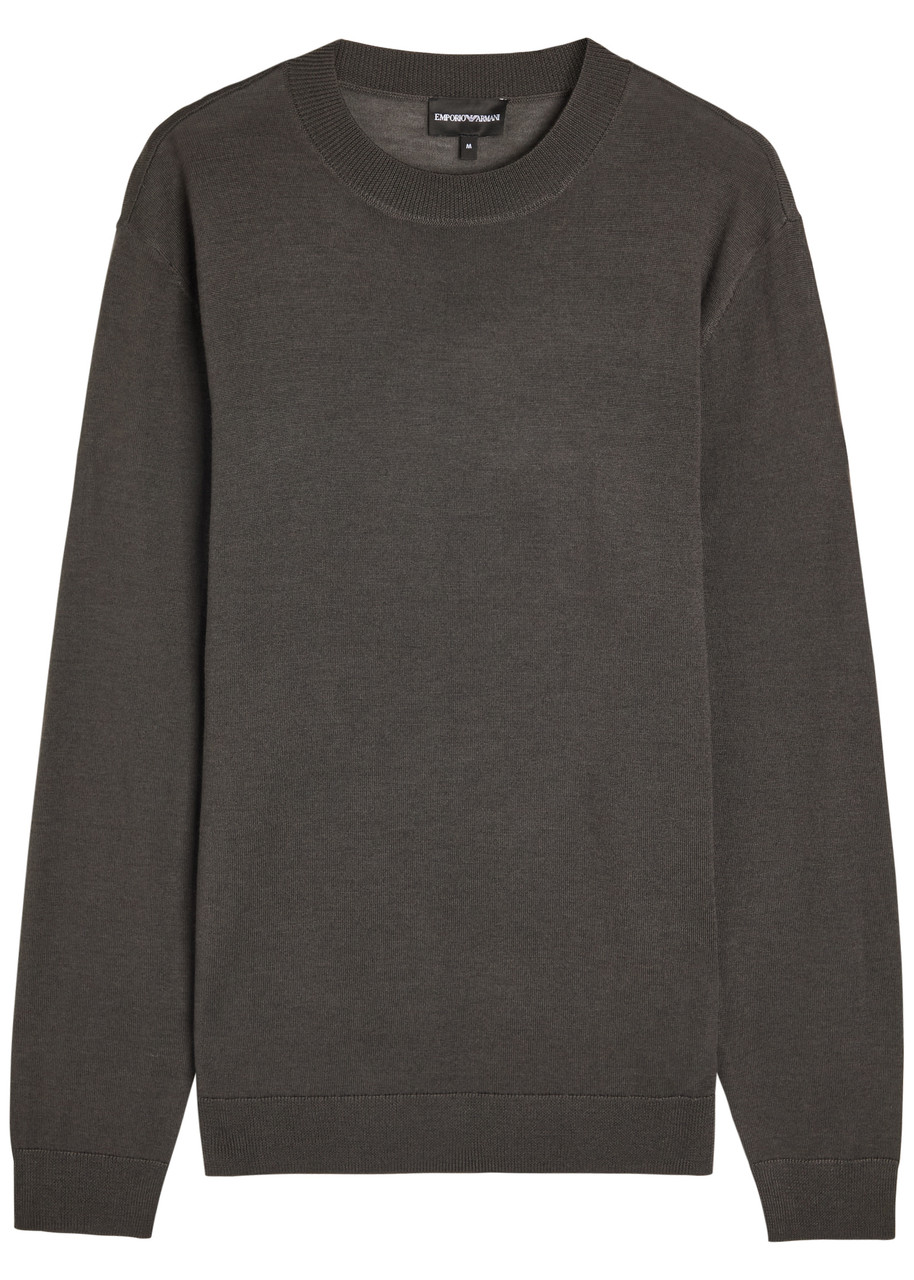 Emporio Armani Travel Essential Fine-knit Jumper In Black