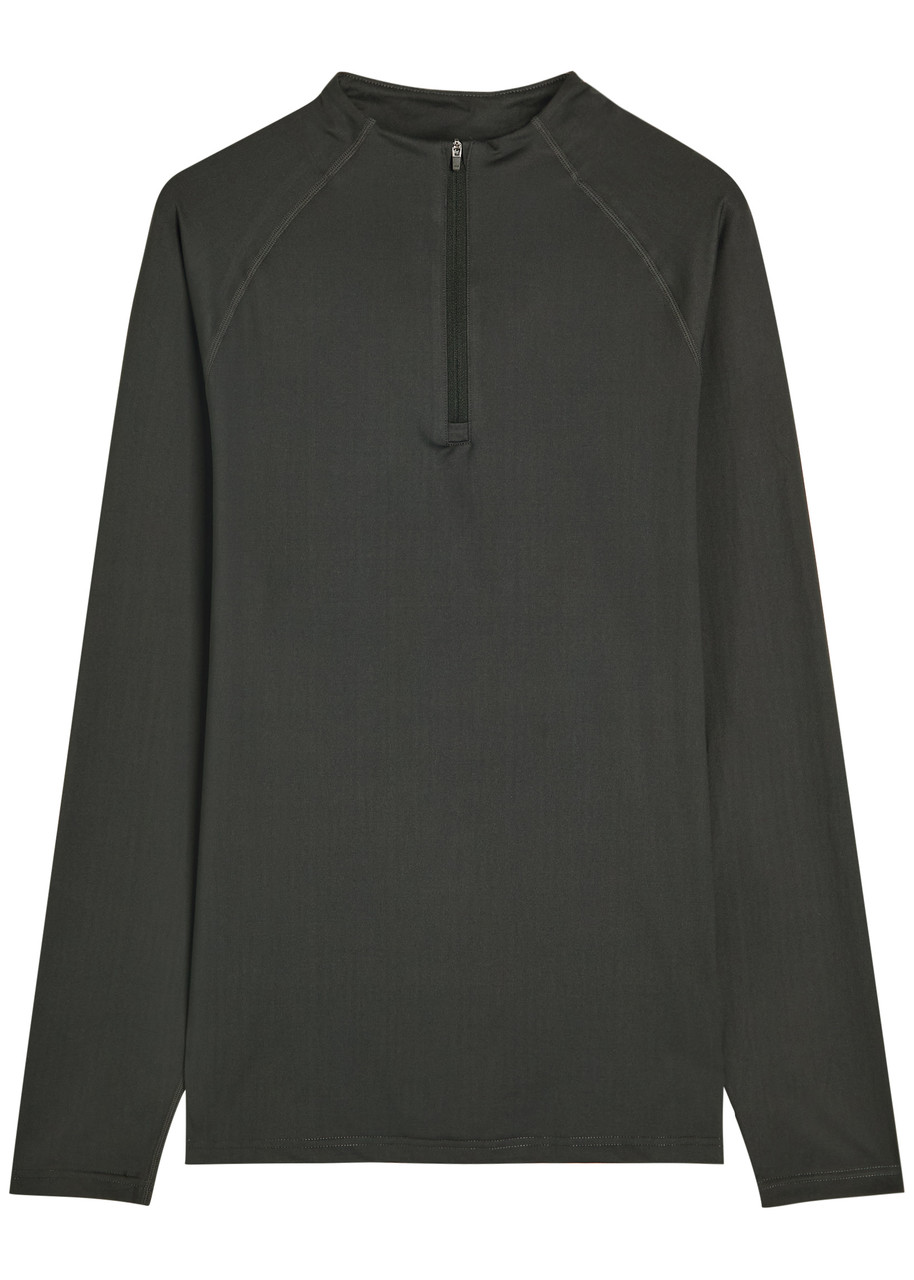 Condition Core Quarter-zip Stretch-jersey Top In Green