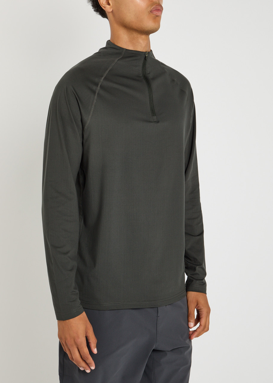 Condition Core Quarter-zip Stretch-jersey Top In Green