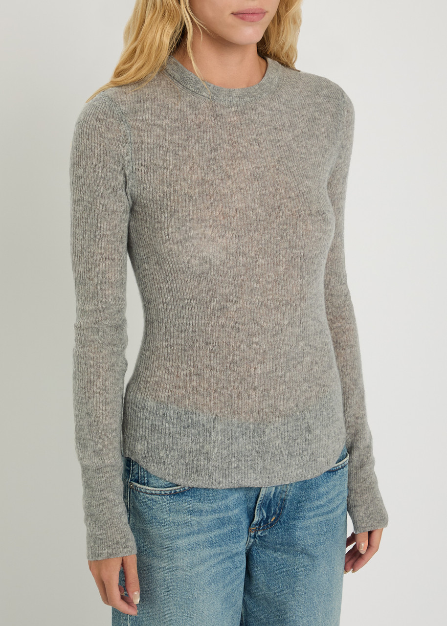 Citizen Of Humanity Citizens Of Humanity Alessia Melange Wool And Cashmere-blend Top In Gray