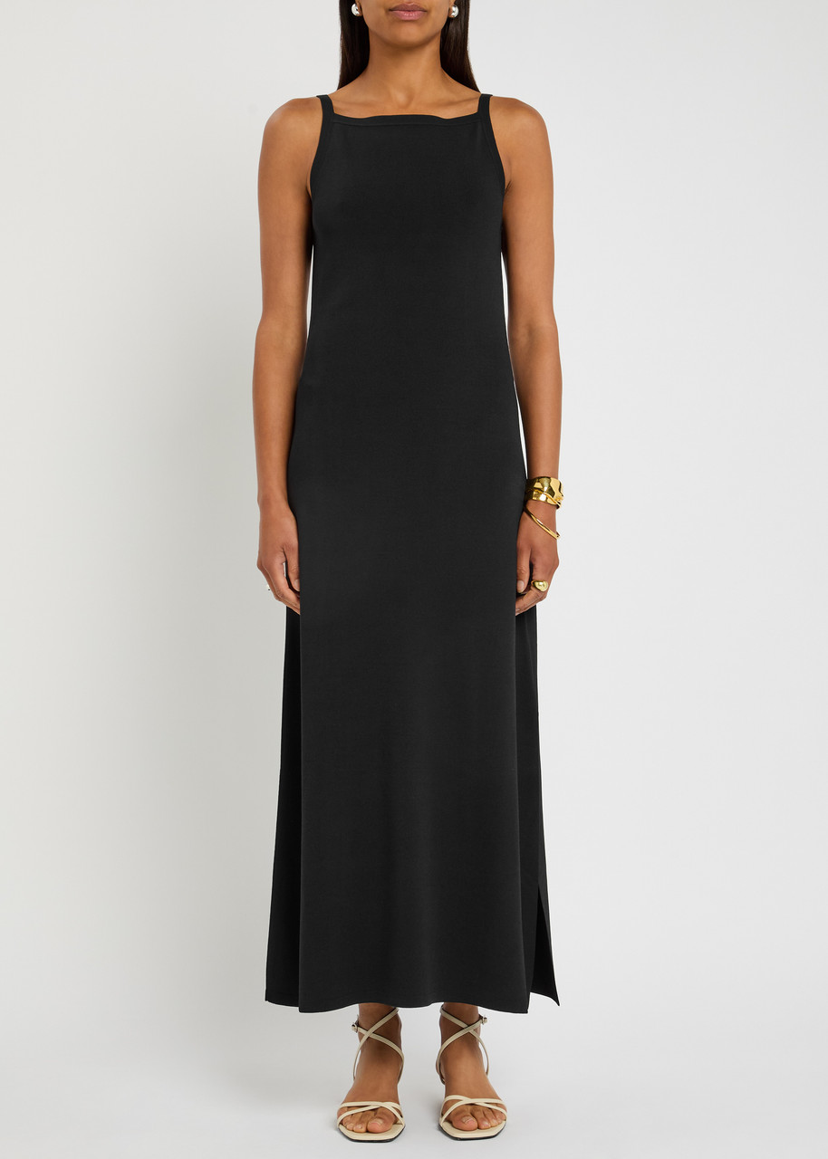 Joseph Ribbed Stretch-knit Maxi Dress In Black