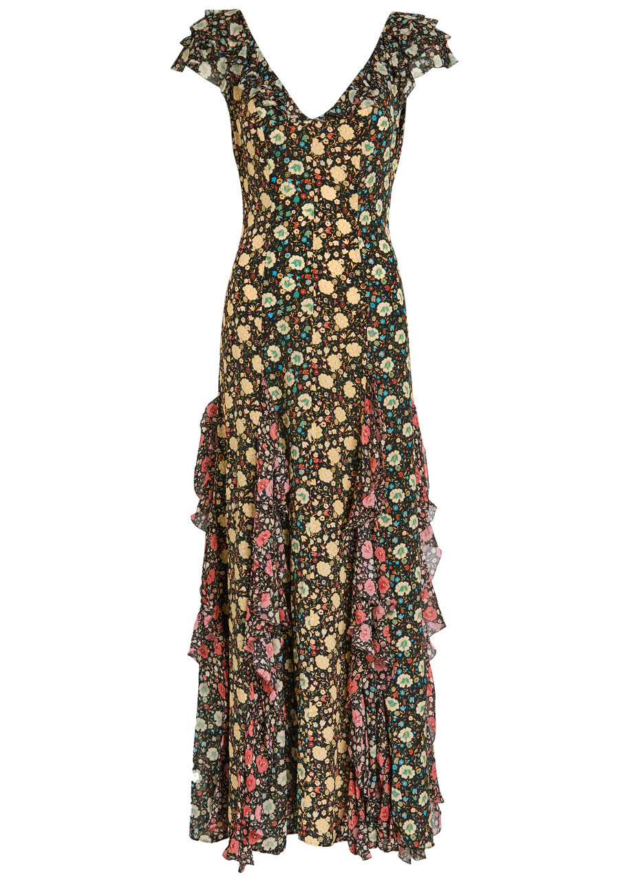 Rixo London Rixo Ambika Floral-print Silk-chiffon Maxi Dress In Multi