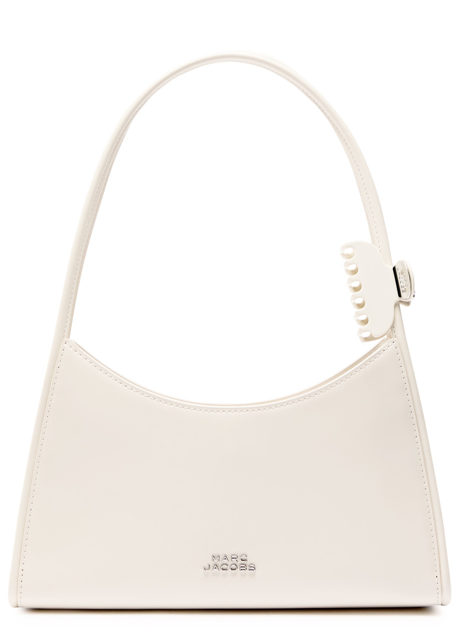 Marc Jacobs The Claw Clip Leather Shoulder Bag In White