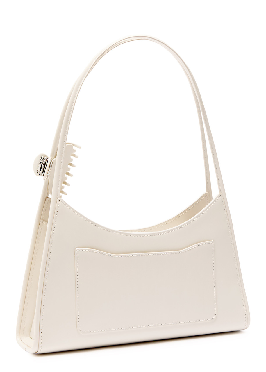 Marc Jacobs Glam Claw Clip Leather Crossbody Bag In White