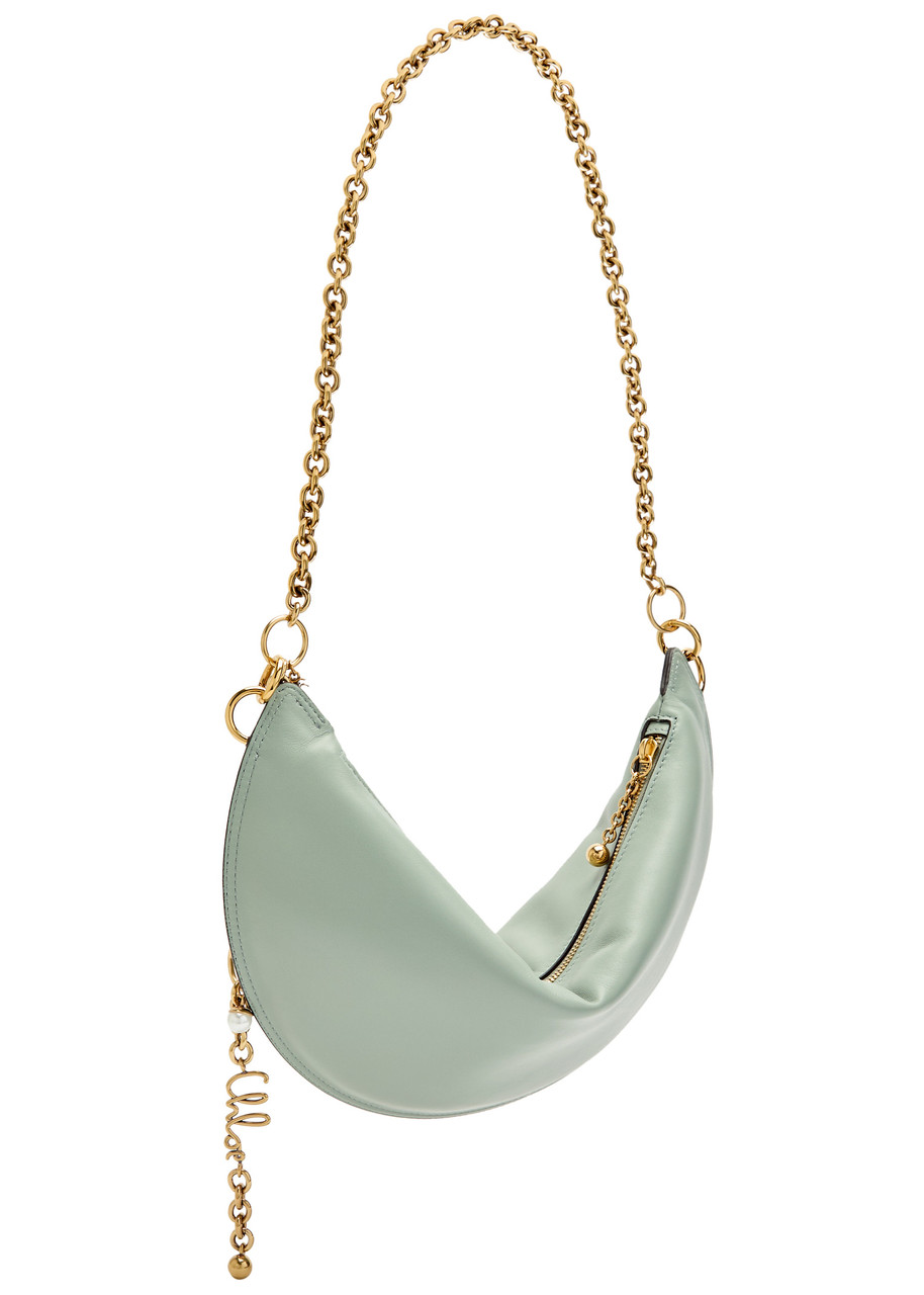 Chloé Sea Green Nappa Leather Chloe Icons Shoulder Bag In Blue
