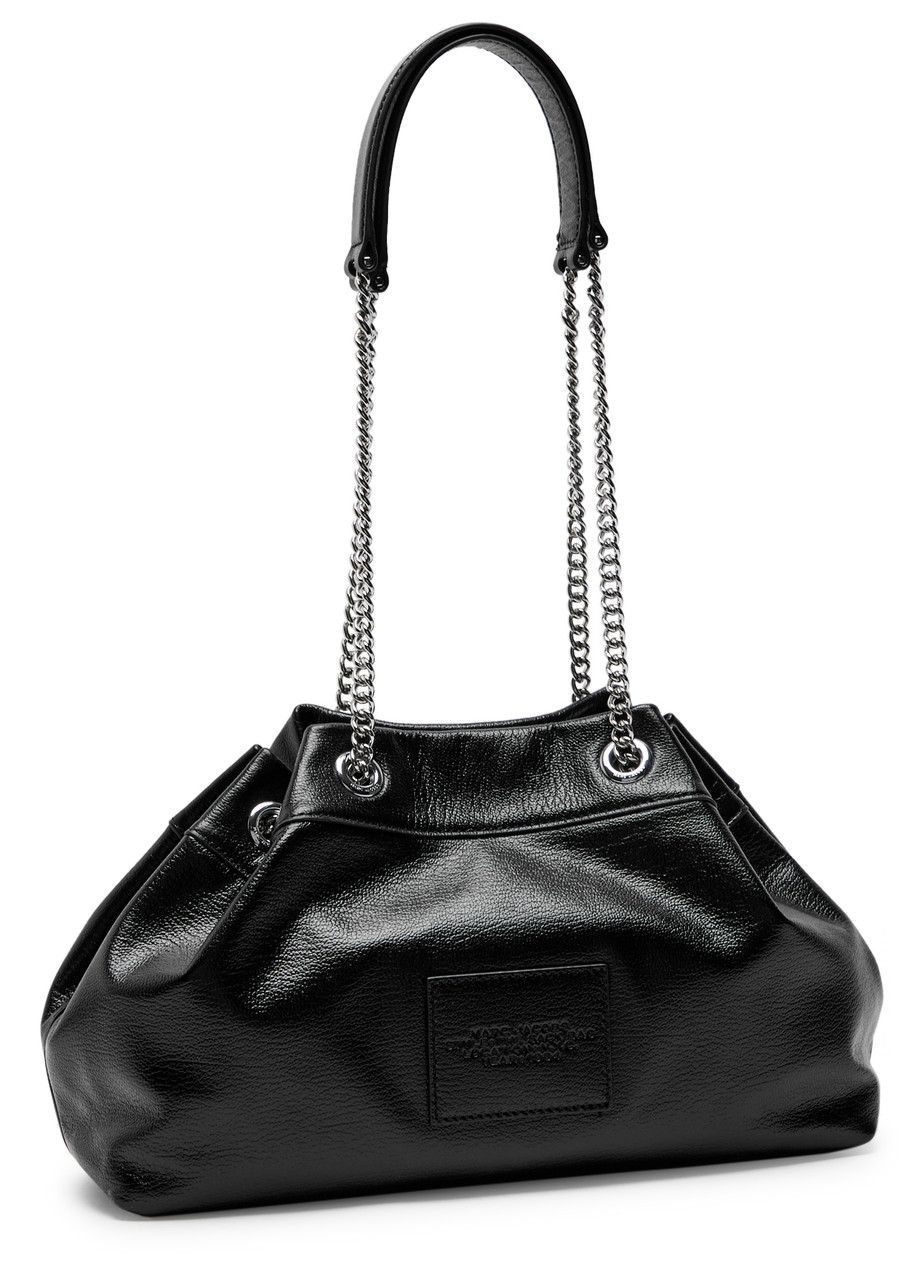 Marc Jacobs The Chain Sack Glossed Leather Tote In Black
