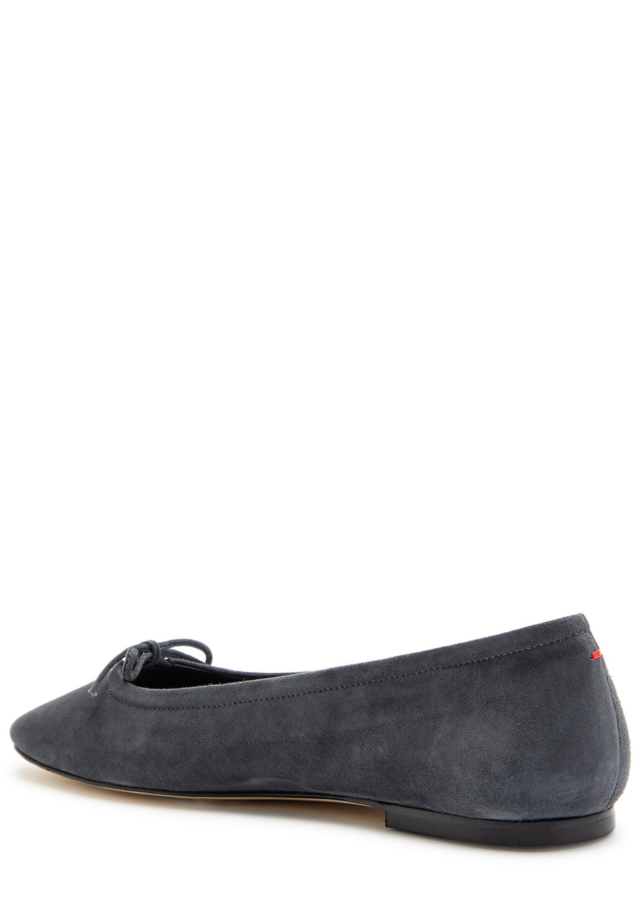 Aeyde Delfina Suede Ballet Flats In Gray
