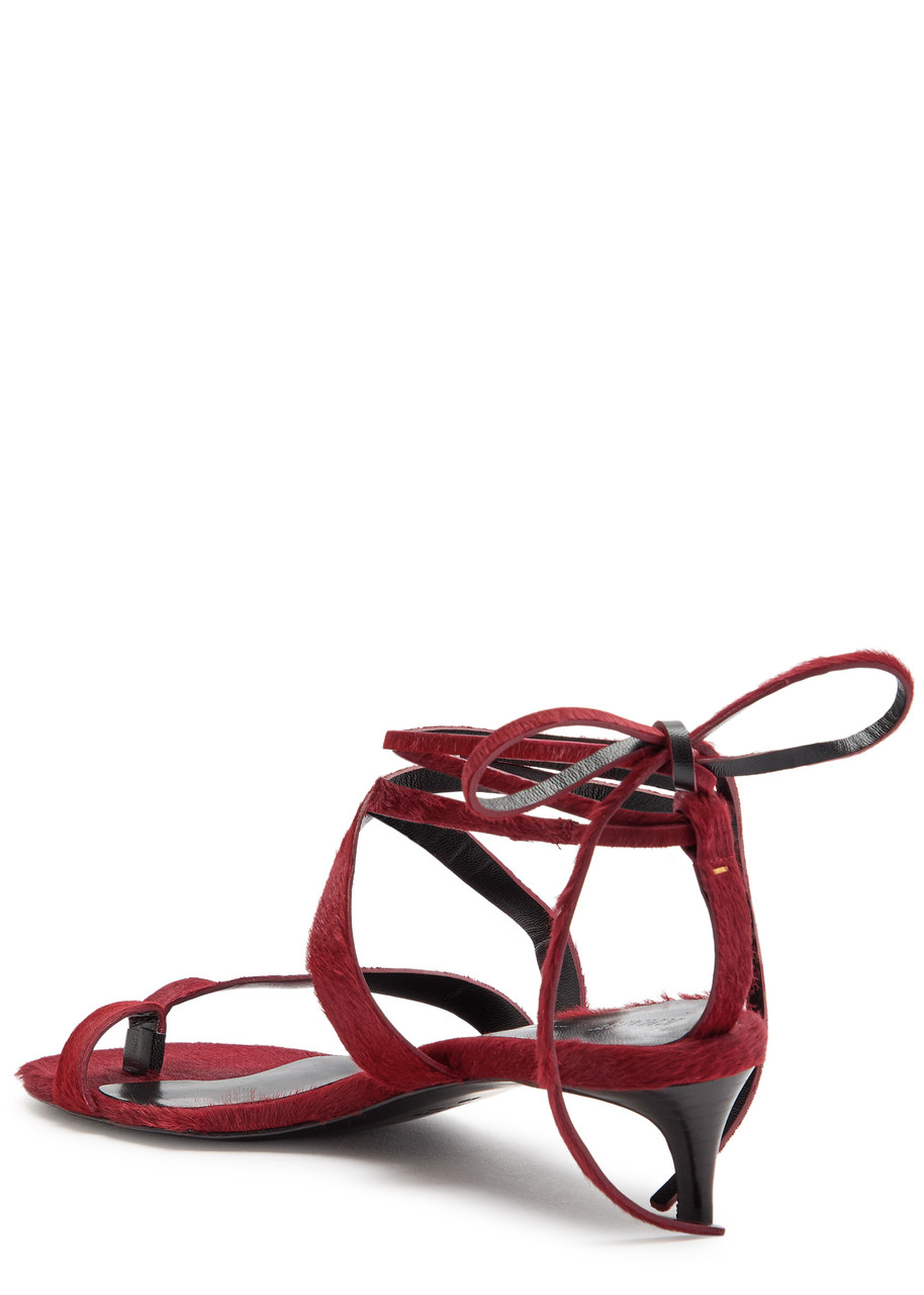 Khaite Aimee 35 Strappy Sandals In Burgundy