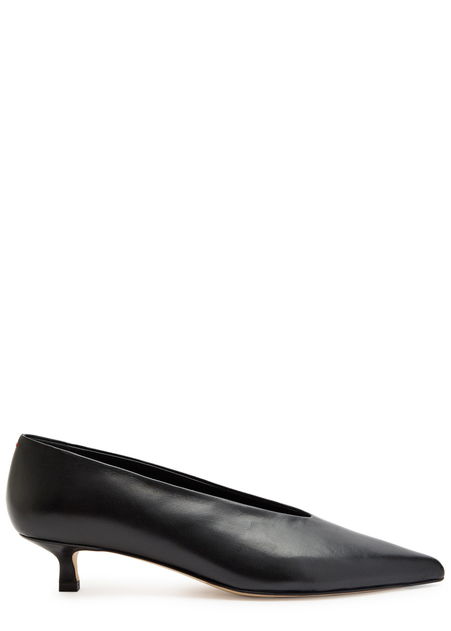 Aeyde "clara" Kitten Heel Pointed Toe Pumps In Black