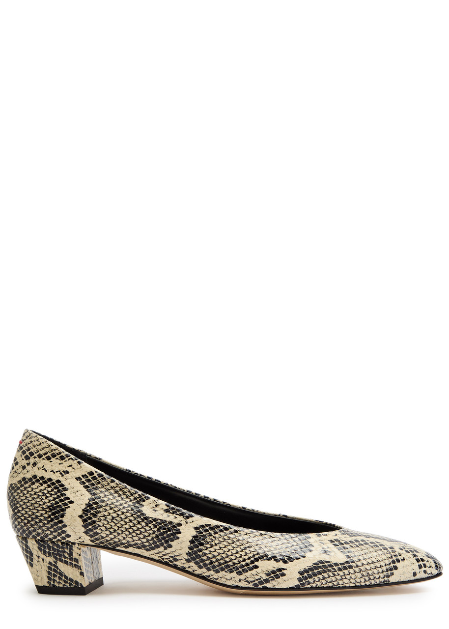 Aeyde Helia 35 Python-effect Leather Pumps In Multi