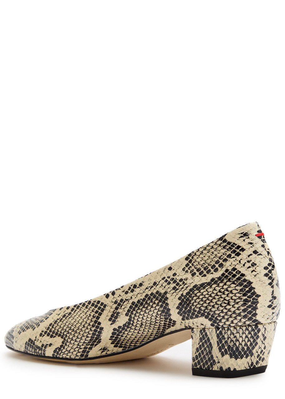 Aeyde Helia 35 Python-effect Leather Pumps In Multi