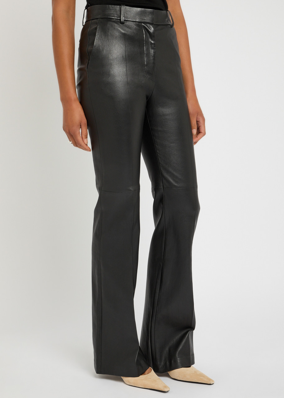 Joseph Tafira Leather Trousers In Black