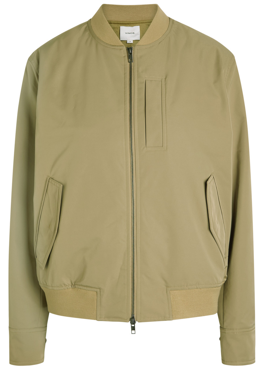 Vince Shell Bomber Jacket In Green