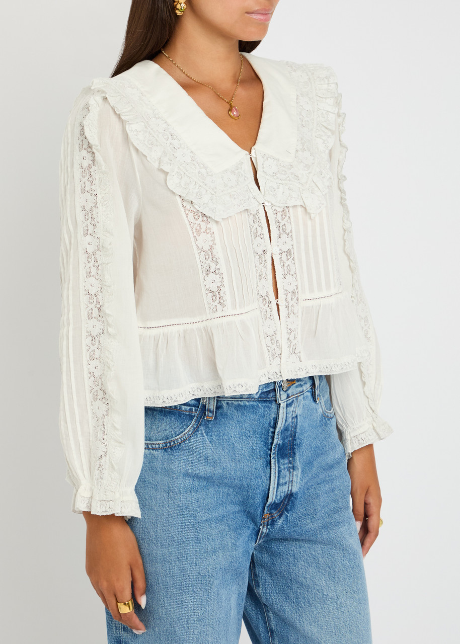 Rixo London Maribelle Lace-detail Blouse In White