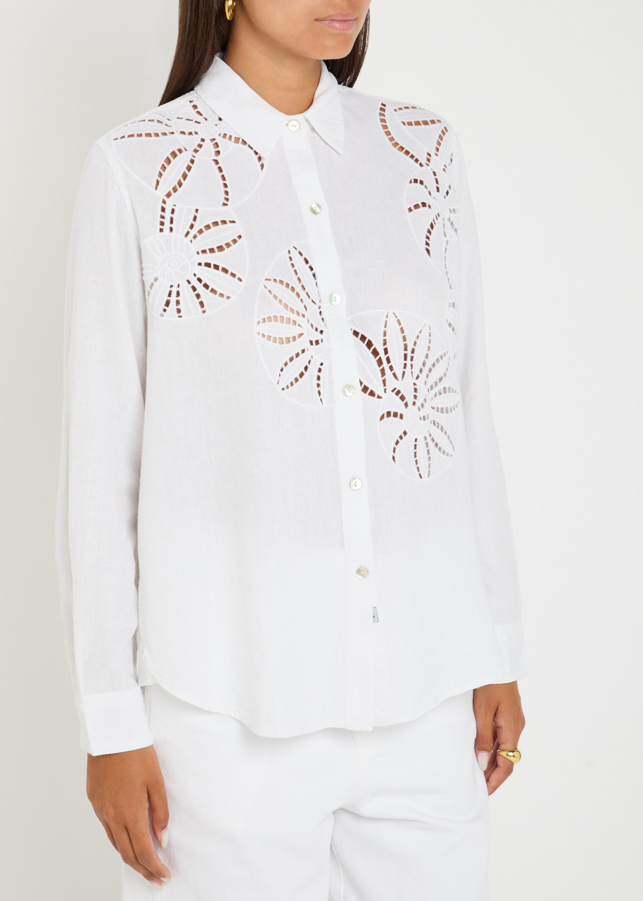 Rails Samar Embroidered Linen-blend Shirt In White