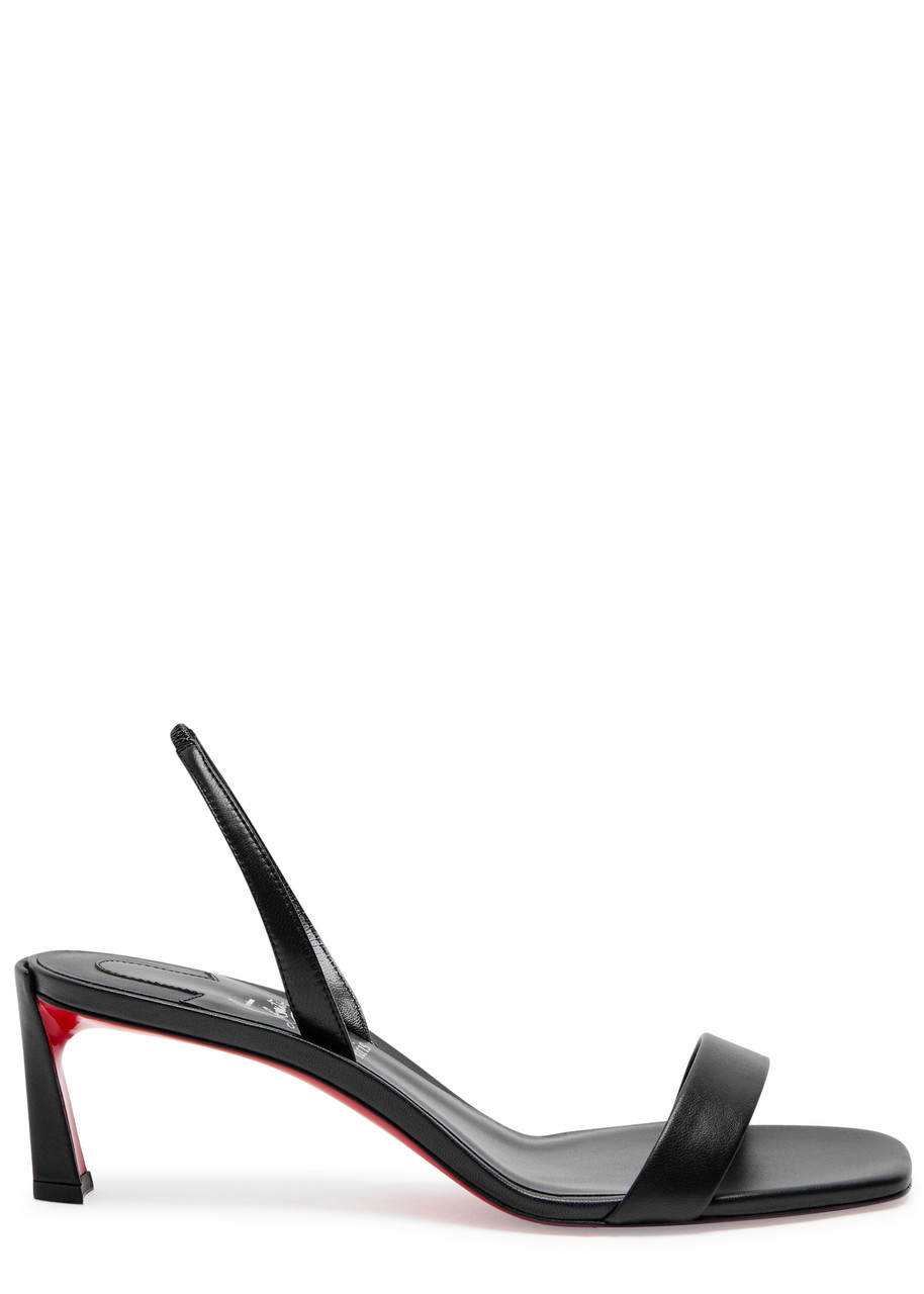 Christian Louboutin Condora Leather Red Sole Slingback Sandals In Black