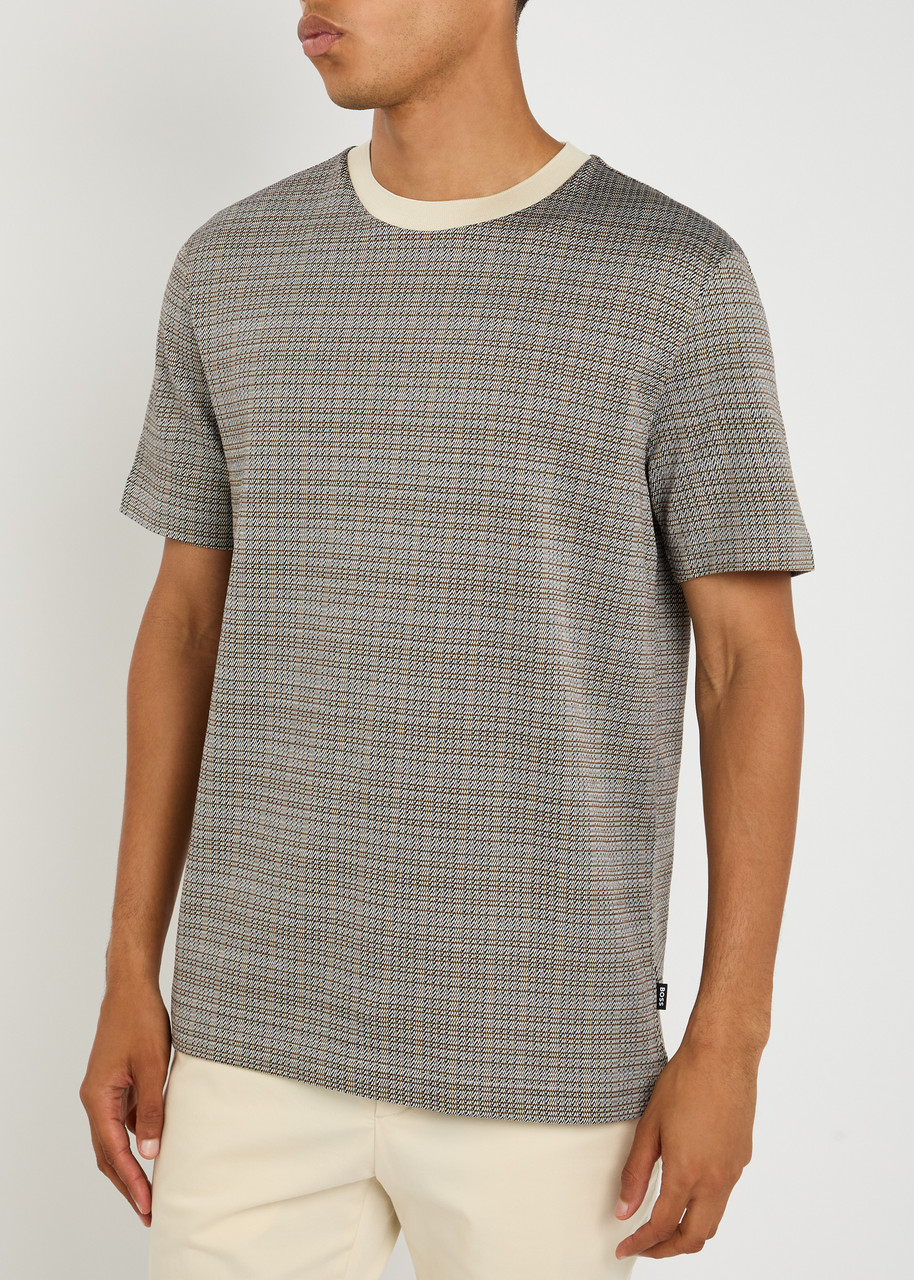 Hugo Boss Boss H-taut 102 Fine-knit T-shirt In Brown