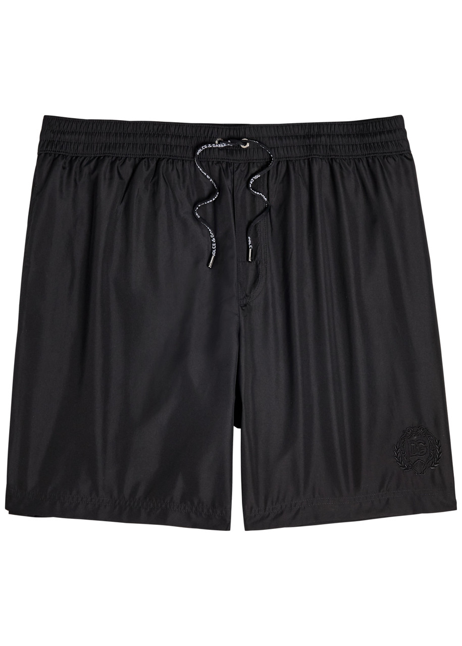 Dolce & Gabbana Logo-embroidered Shell Swim Shorts – Black – S