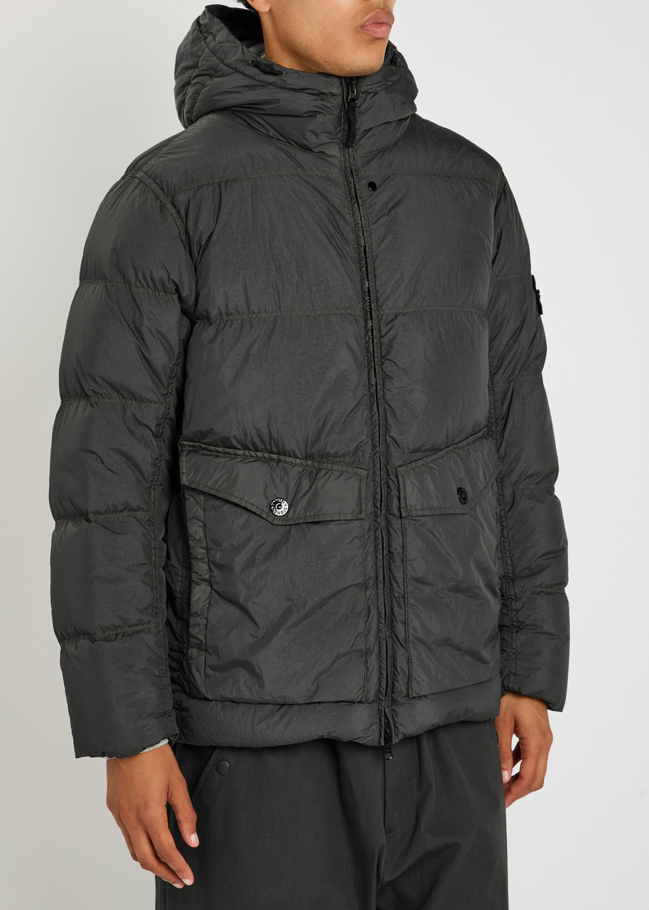 Stone Island 4100011 Crinkle Reps Down Jacket In Gray