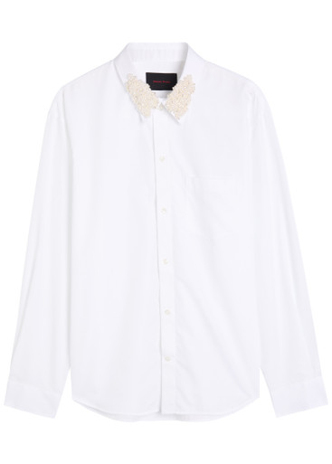 SIMONE ROCHA Embellished cotton-poplin shirt | Harvey Nichols