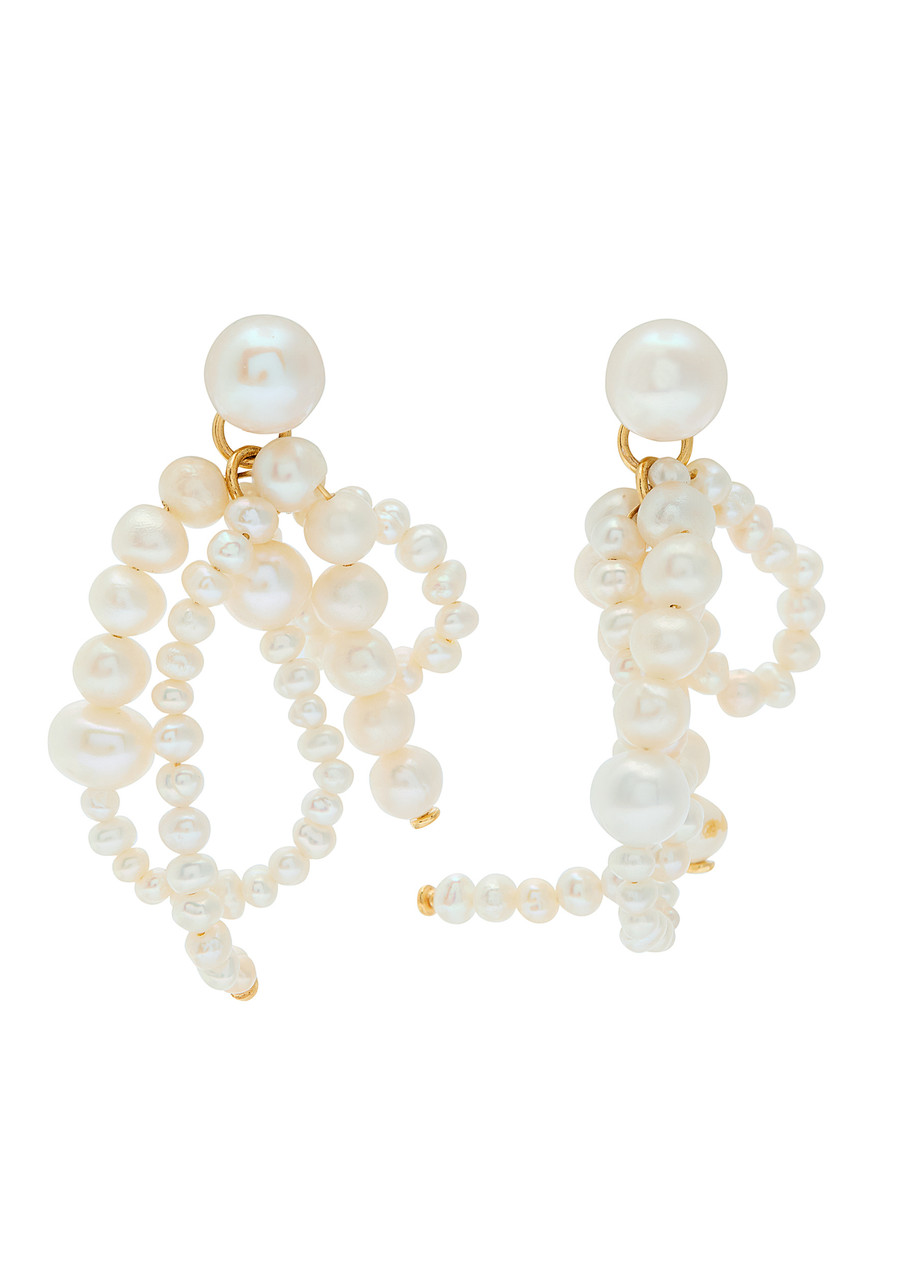 Completedworks Pearl-embellished 18kt Gold Vermeil Drop Earrings - One Size
