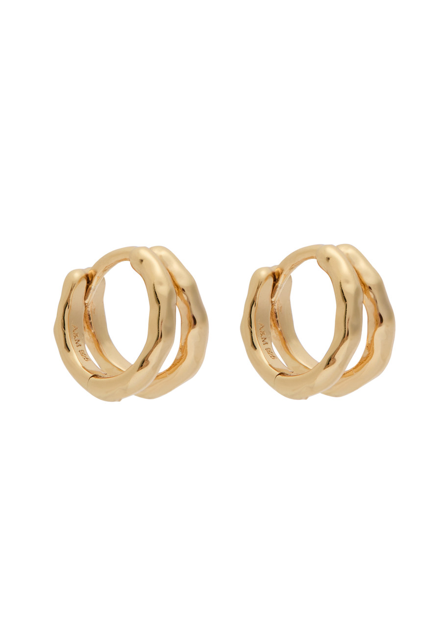 Astrid & Miyu Illusion 18kt Gold-plated Hoop Earrings In Gold
