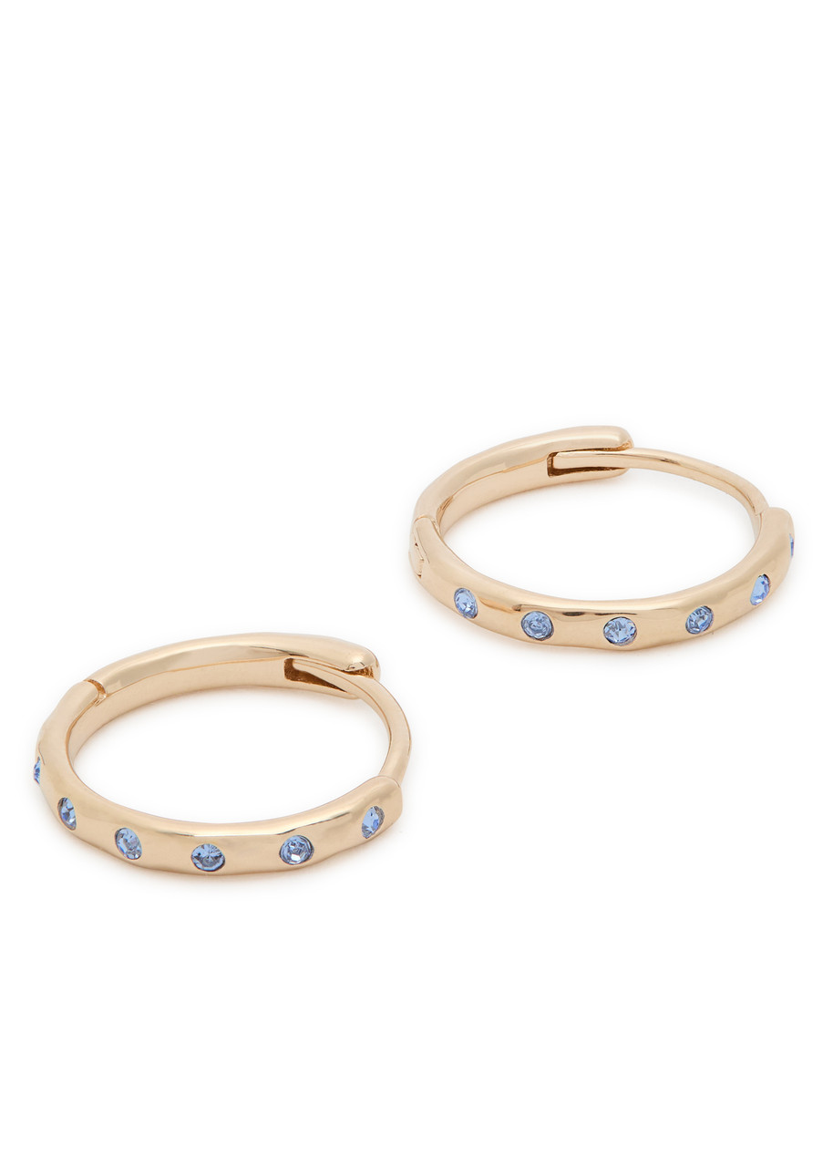 Astrid & Miyu Sapphire-embellished 18kt Gold-plated Hoop Earrings In Gold