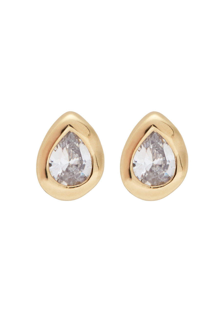 Astrid & Miyu Crystal-embellished 18kt Gold-plated Stud Earrings In Gold