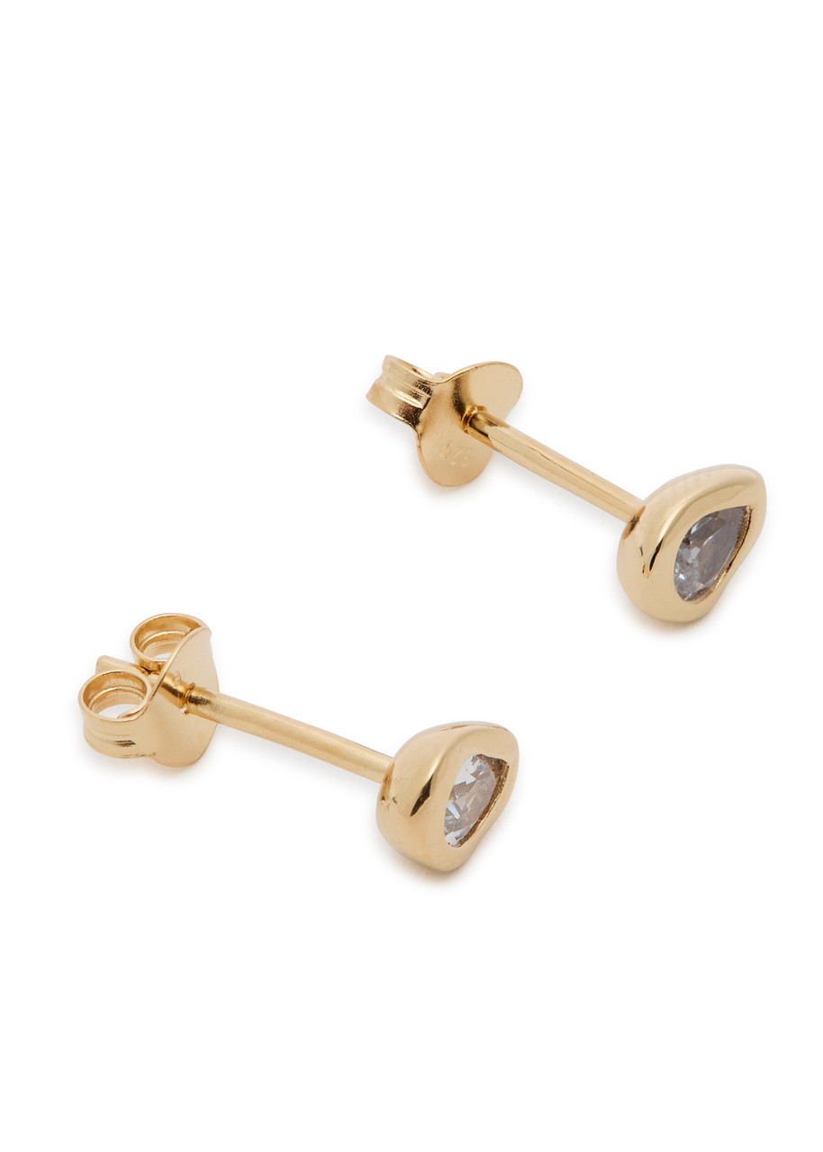 Astrid & Miyu Crystal-embellished 18kt Gold-plated Stud Earrings In Gold