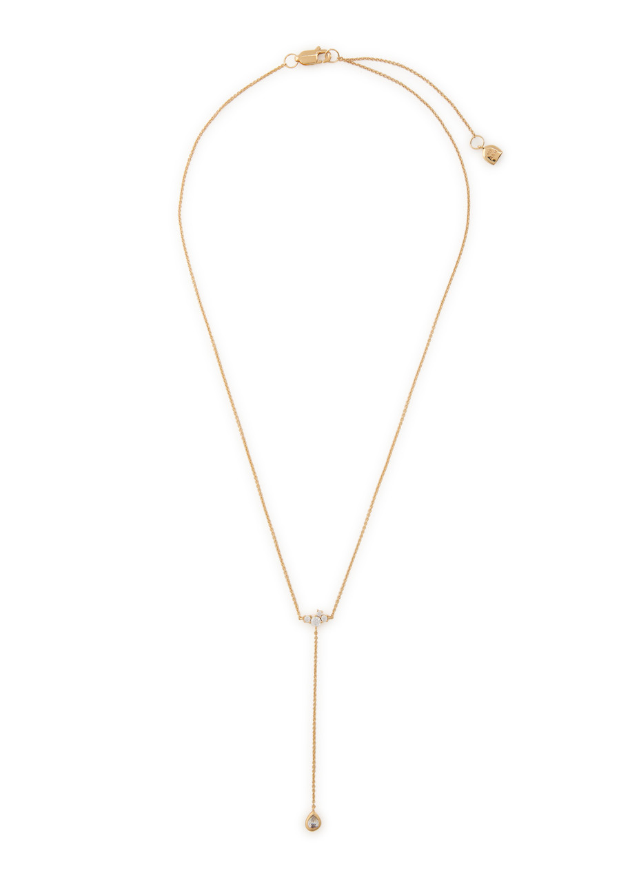 Astrid & Miyu Lariat 18kt Gold-plated Necklace In White
