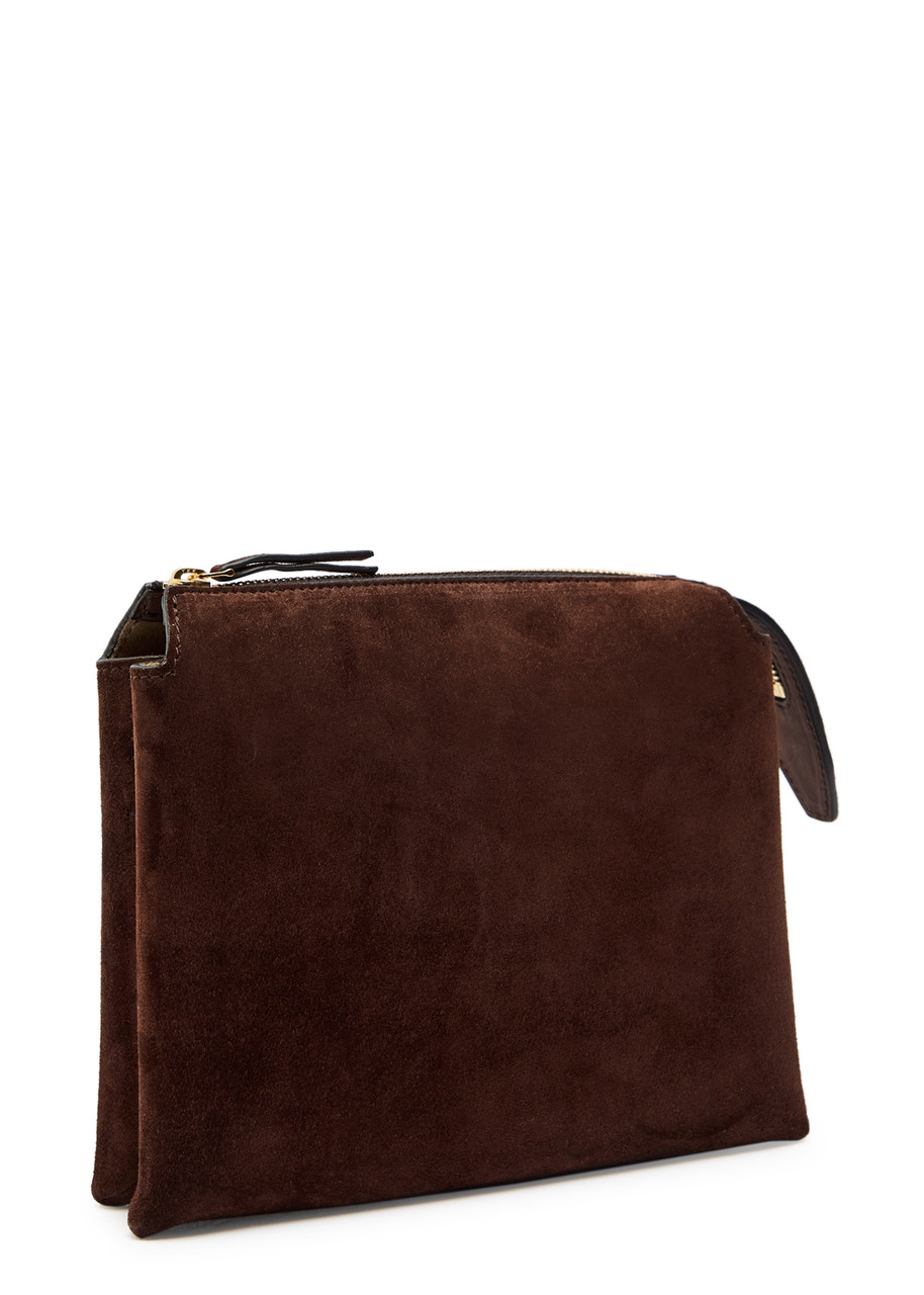 The Row Nu Mini Suede Cross-body Bag In Brown