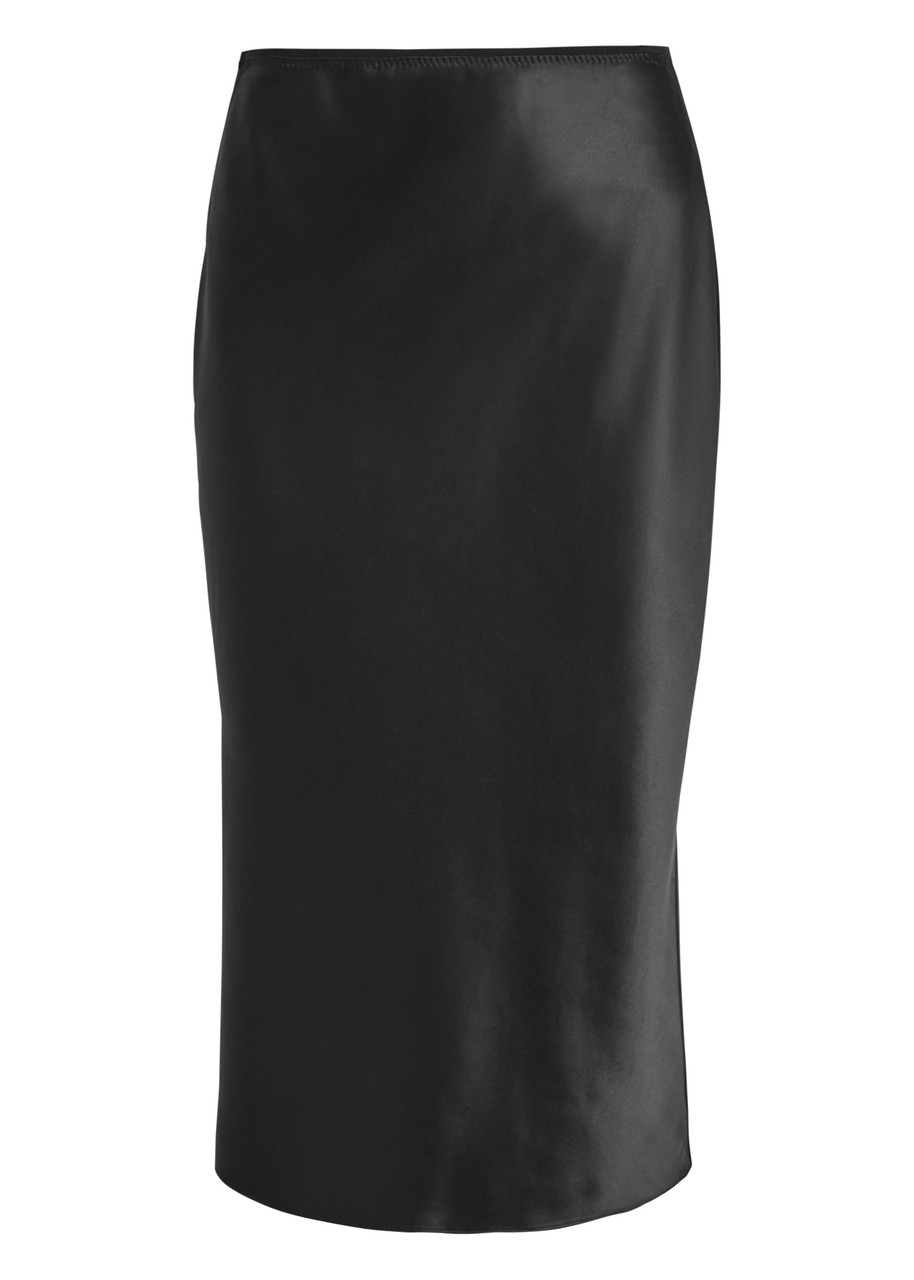 Joseph Isaak Silk Midi Slip Skirt - Black - 40 (UK12 / M)