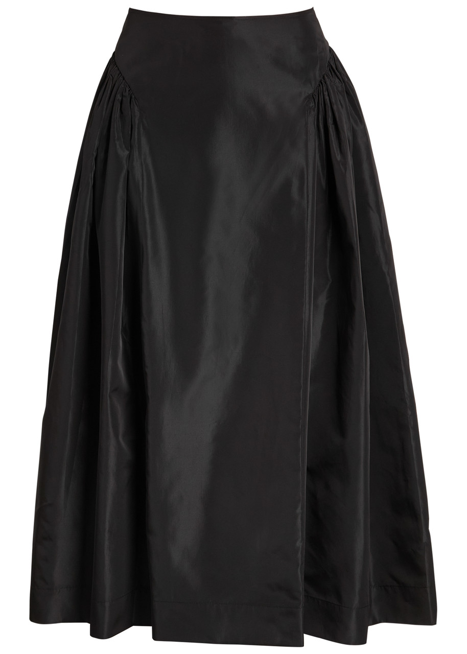 Simone Rocha Hip Detail Bind Shell Midi Skirt In Black