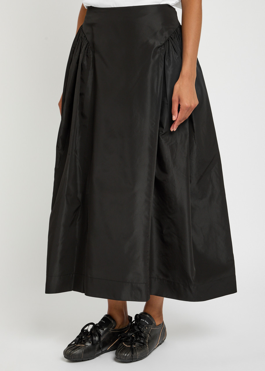 Simone Rocha Hip Detail Bind Shell Midi Skirt In Black