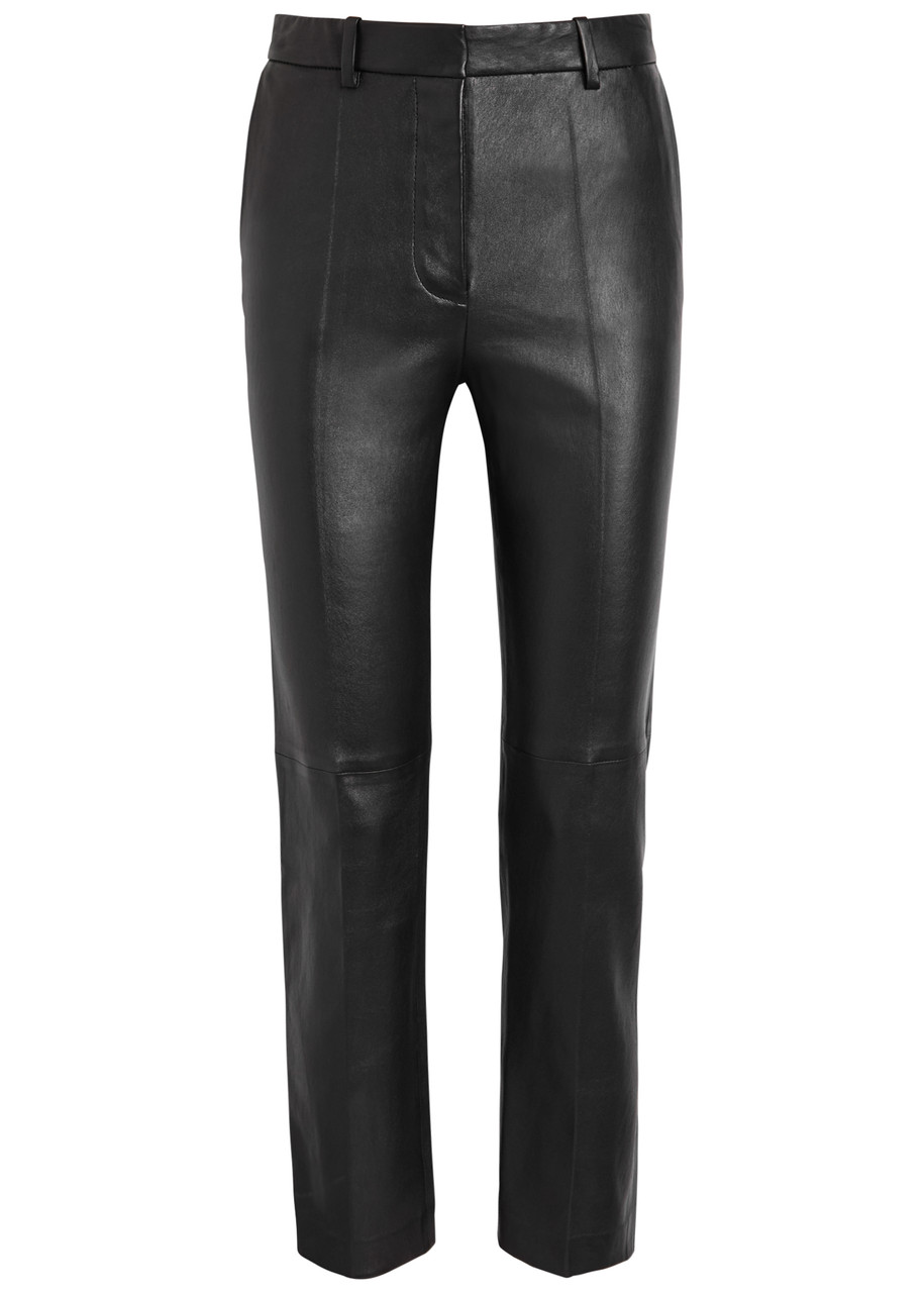 Joseph Leather Coleman Trousers In Black