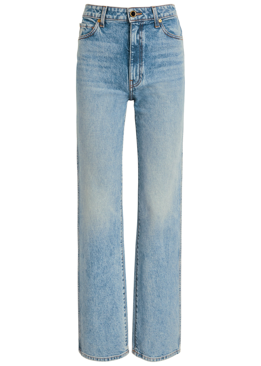 Khaite Abigail Straight Leg Jeans In Blue