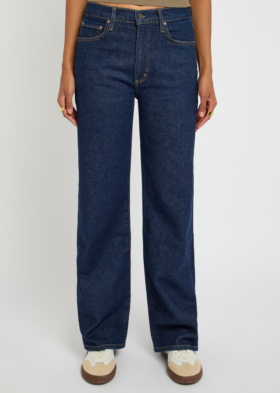 Agolde Harper Mid Rise Relaxed Straight Jeans In Echo In Blue