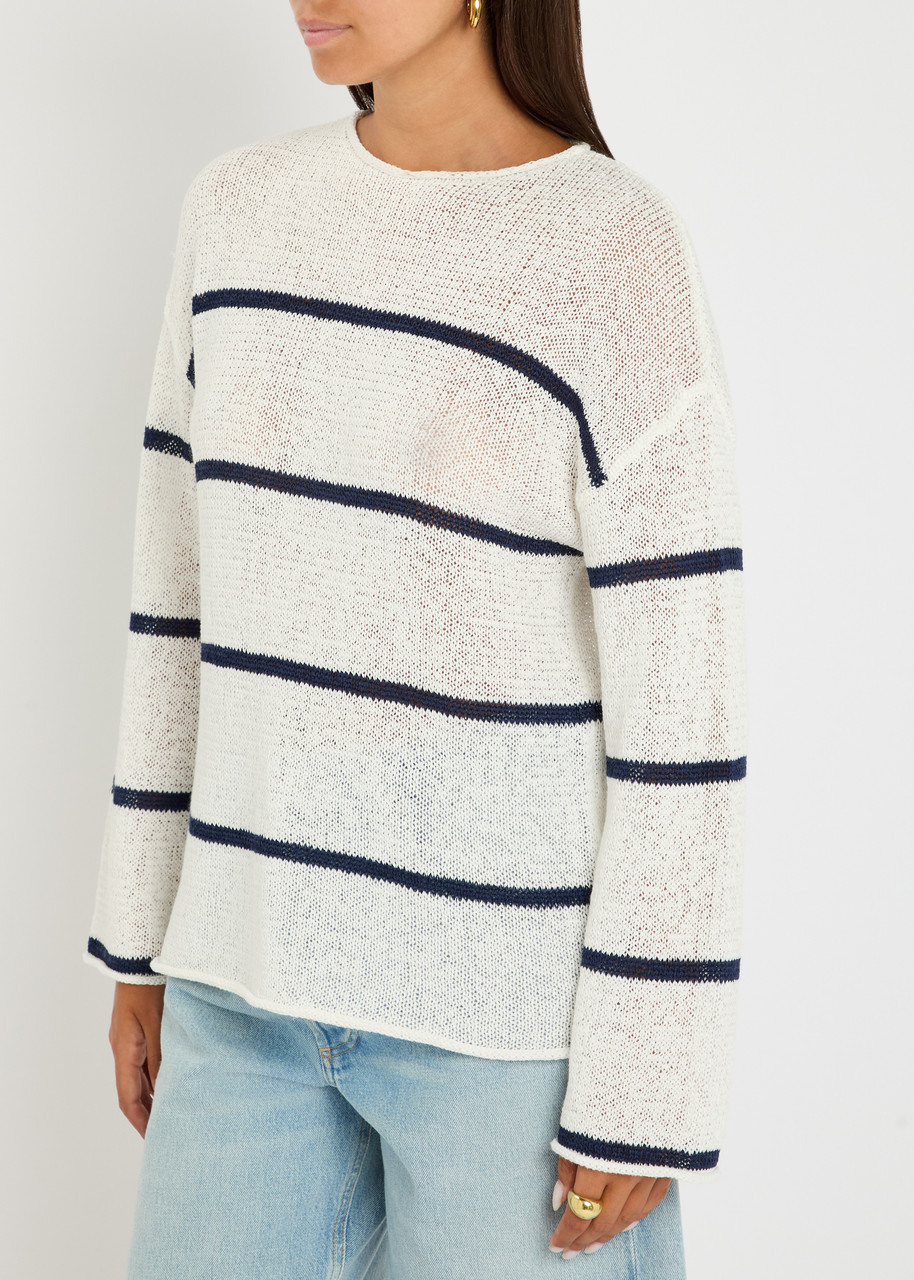 Rails Evangeline Sweater In Navy White Stripe In White