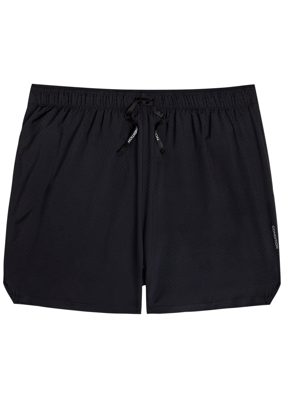 Condition Aero Perforated Stretch-jersey Shorts In Black