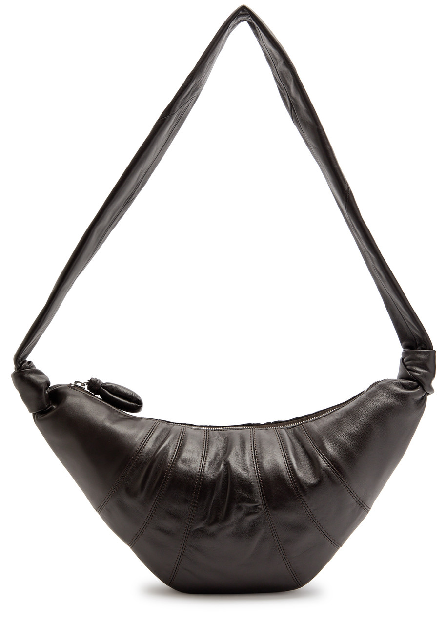 Lemaire Medium Croissant Soft Nappa Shoulder Bag In Brown