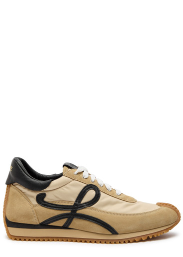 LOEWE Flow Runner panelled brushed suede sneakers | Harvey Nichols
