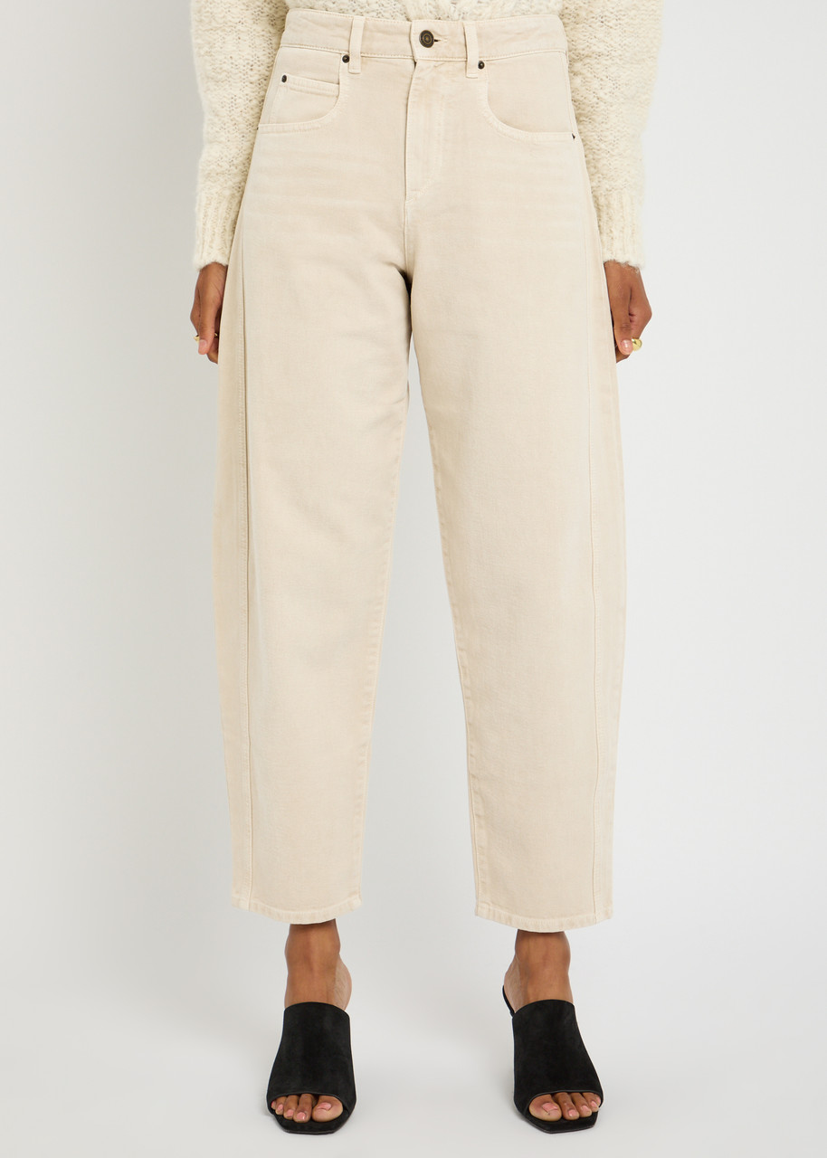 Isabel Marant Oriane Barrel-leg Jeans In Gray