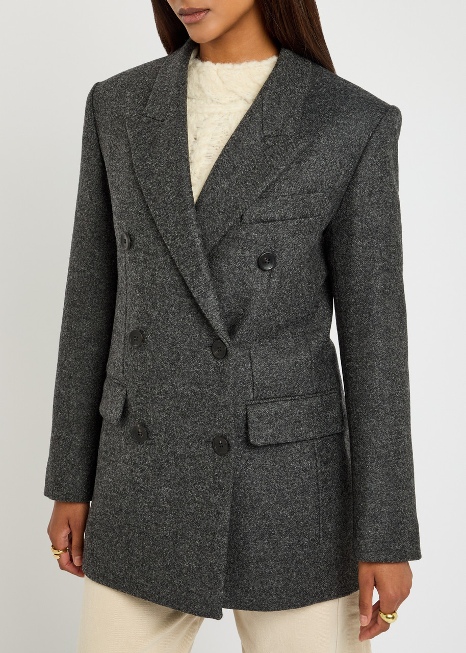 Isabel Marant Isidora Double-breasted Wool Jacket In Black