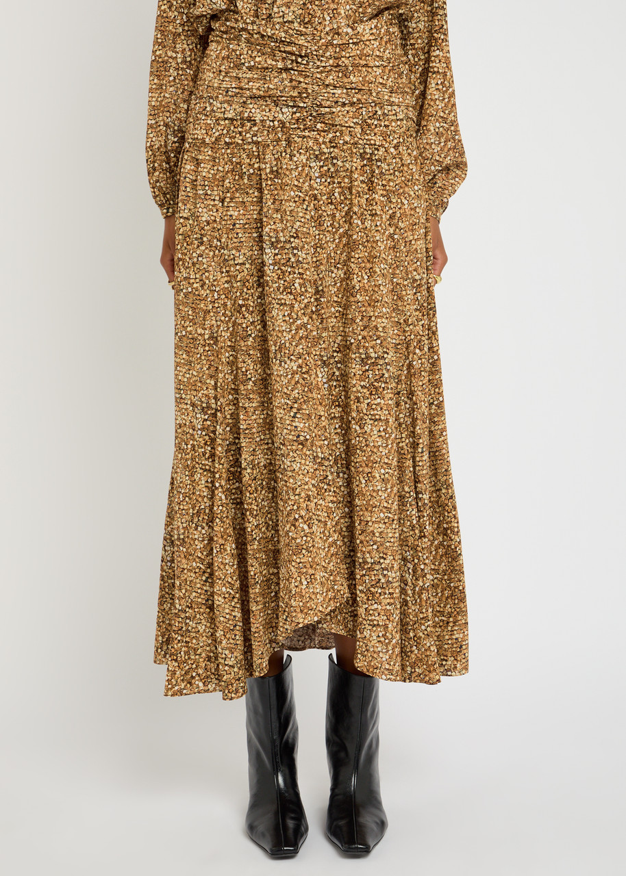 Isabel Marant Syana Printed Silk-chiffon Midi Skirt