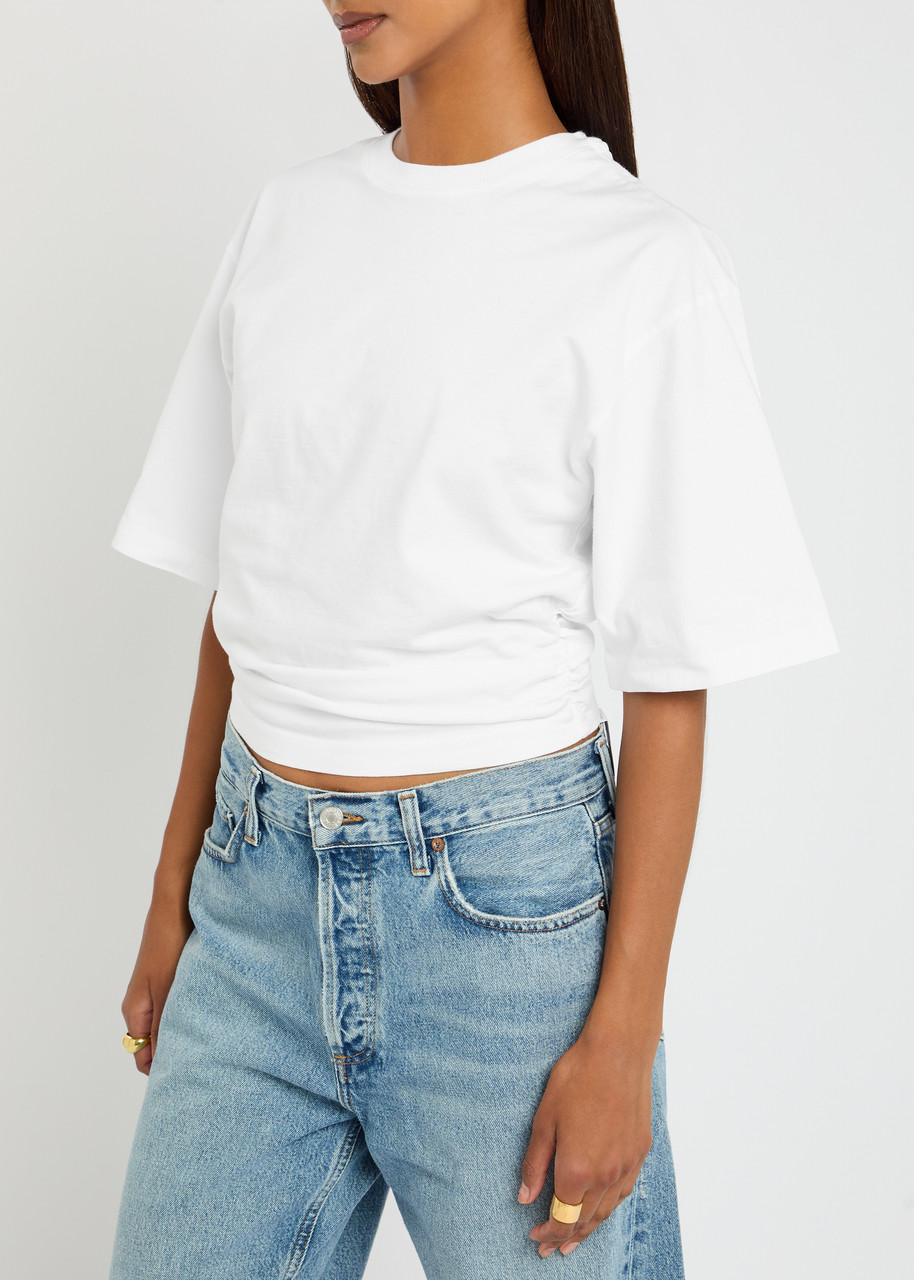 Agolde Shari Coton Graphic T-shirt In Gray